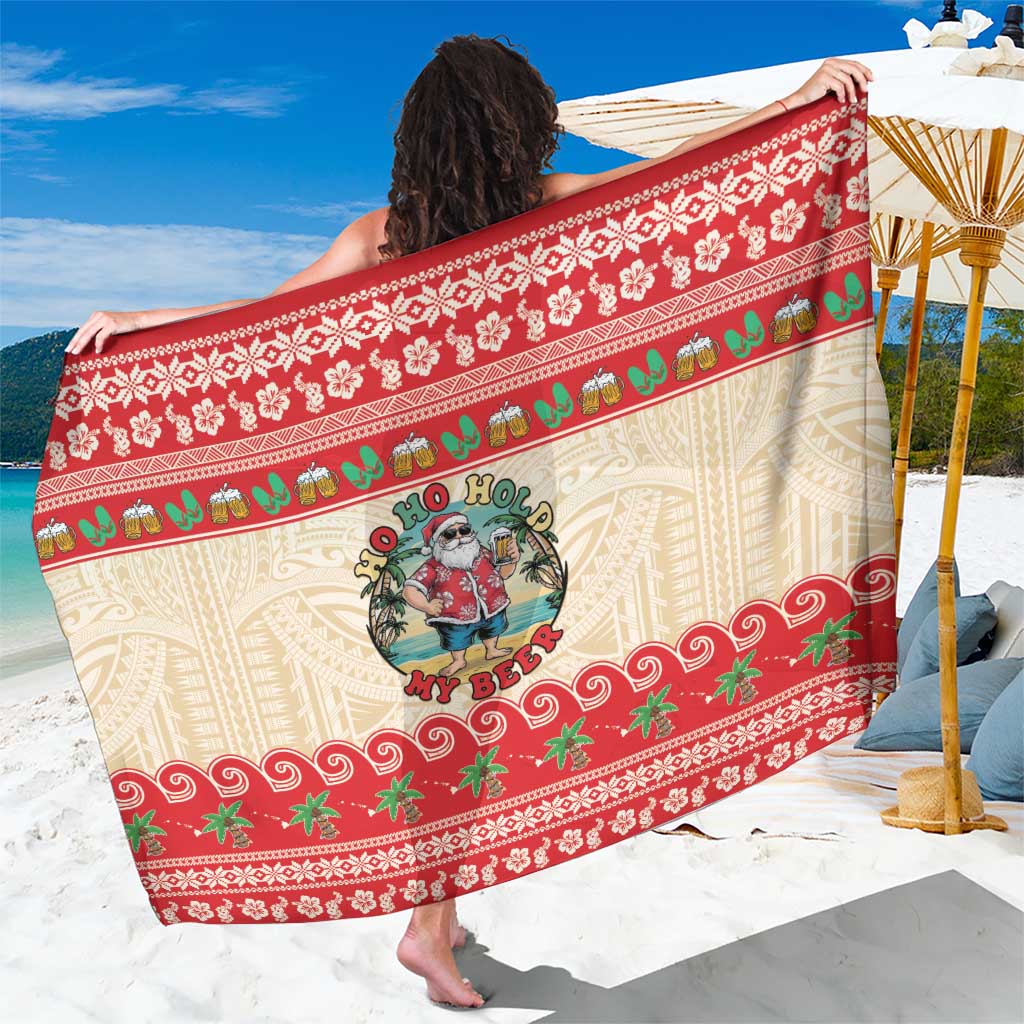 Mele Kalikimaka Hawaii Sarong Funny Beer-Loving Santa Hawaiian Tropical - Polynesian Pride