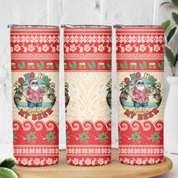 Mele Kalikimaka Hawaii Skinny Tumbler Funny Beer-Loving Santa Hawaiian Tropical - Polynesian Pride