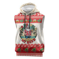 Mele Kalikimaka Hawaii Sleeveless Hoodie Funny Beer-Loving Santa Hawaiian Tropical - Polynesian Pride