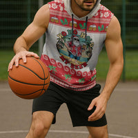 Mele Kalikimaka Hawaii Sleeveless Hoodie Funny Beer-Loving Santa Hawaiian Tropical - Polynesian Pride