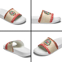 Mele Kalikimaka Hawaii Slide Sandals Funny Beer-Loving Santa Hawaiian Tropical - Polynesian Pride