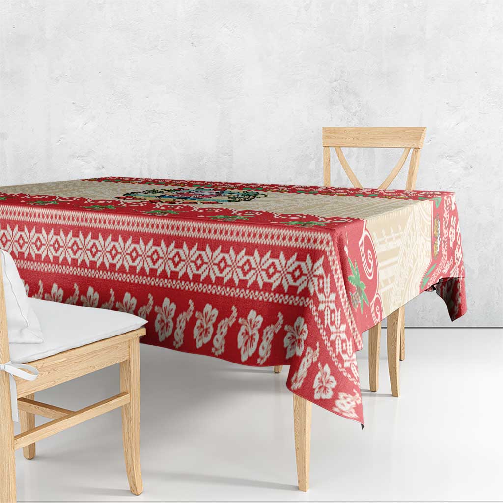 Mele Kalikimaka Hawaii Tablecloth Funny Beer-Loving Santa Hawaiian Tropical - Polynesian Pride