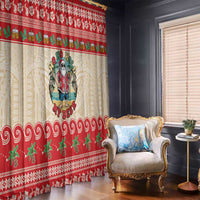 Mele Kalikimaka Hawaii Window Curtain Funny Beer-Loving Santa Hawaiian Tropical - Polynesian Pride