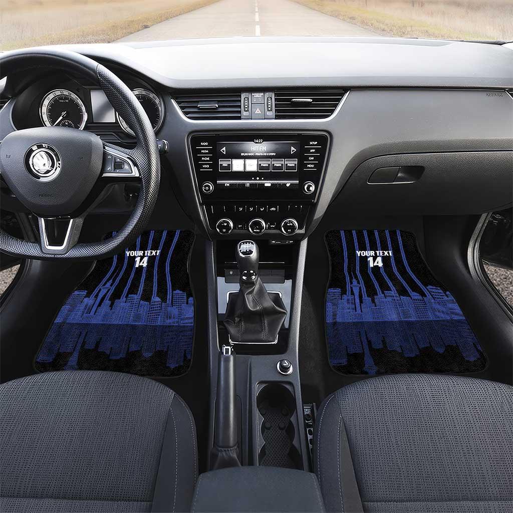 New Zealand Auckland Football Custom Car Mats Go City of Sails Est 2025 LT14 Set 2pcs - Front Black - Polynesian Pride