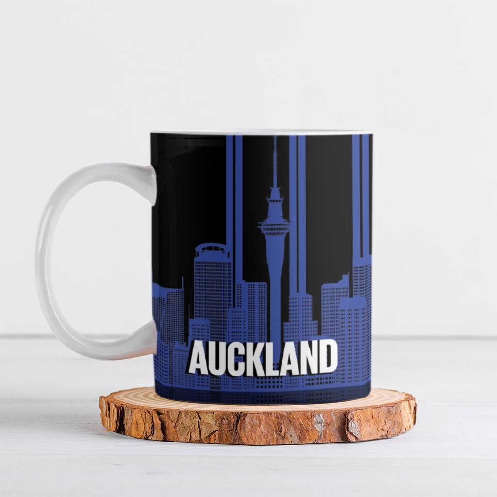 New Zealand Auckland Football Custom Ceramic Mug Go City of Sails Est 2025 LT14 Black - Polynesian Pride