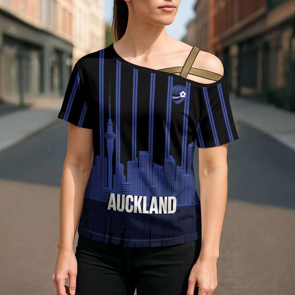 New Zealand Auckland Football Custom Cross Shoulder Shirt Go City of Sails Est 2025 LT14 - Polynesian Pride