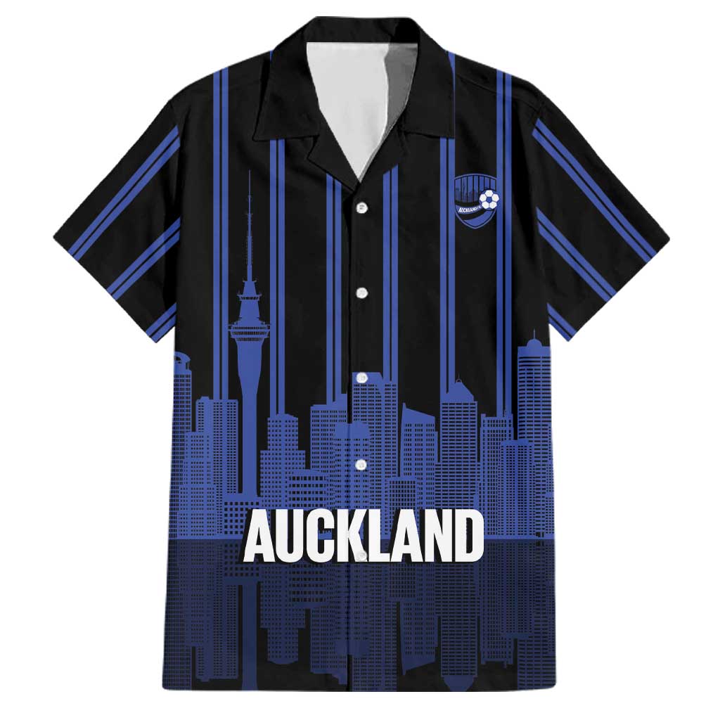 New Zealand Auckland Football Custom Family Matching Long Sleeve Bodycon Dress and Hawaiian Shirt Go City of Sails Est 2025 LT14 Dad's Shirt - Short Sleeve Black - Polynesian Pride