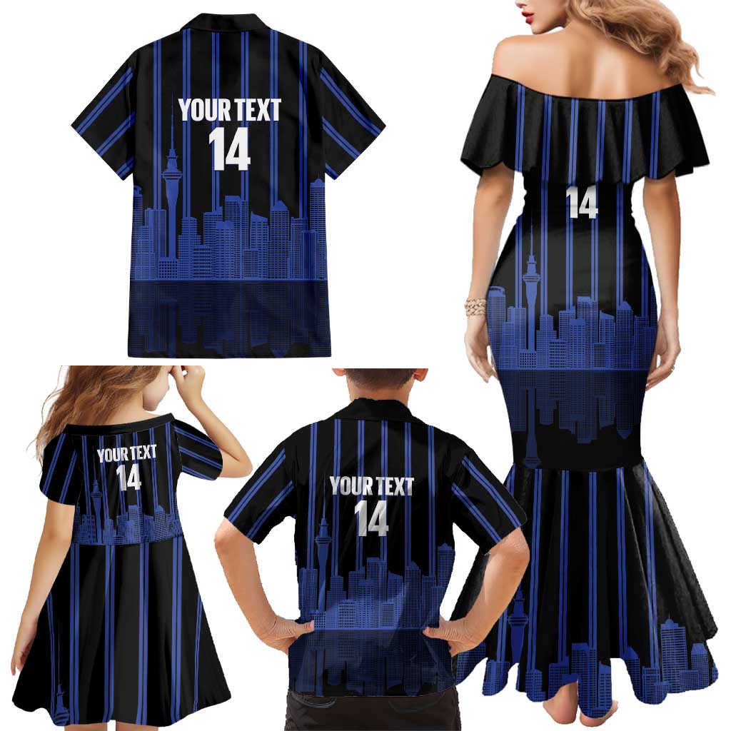 New Zealand Auckland Football Custom Family Matching Mermaid Dress and Hawaiian Shirt Go City of Sails Est 2025 LT14 - Polynesian Pride
