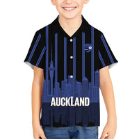 New Zealand Auckland Football Custom Family Matching Mermaid Dress and Hawaiian Shirt Go City of Sails Est 2025 LT14 Son's Shirt Black - Polynesian Pride