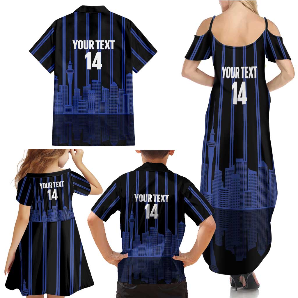 New Zealand Auckland Football Custom Family Matching Summer Maxi Dress and Hawaiian Shirt Go City of Sails Est 2025 LT14 - Polynesian Pride