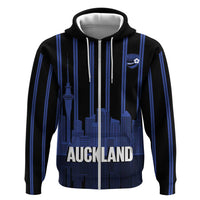 New Zealand Auckland Football Custom Hoodie Go City of Sails Est 2025 LT14 Zip Hoodie Black - Polynesian Pride