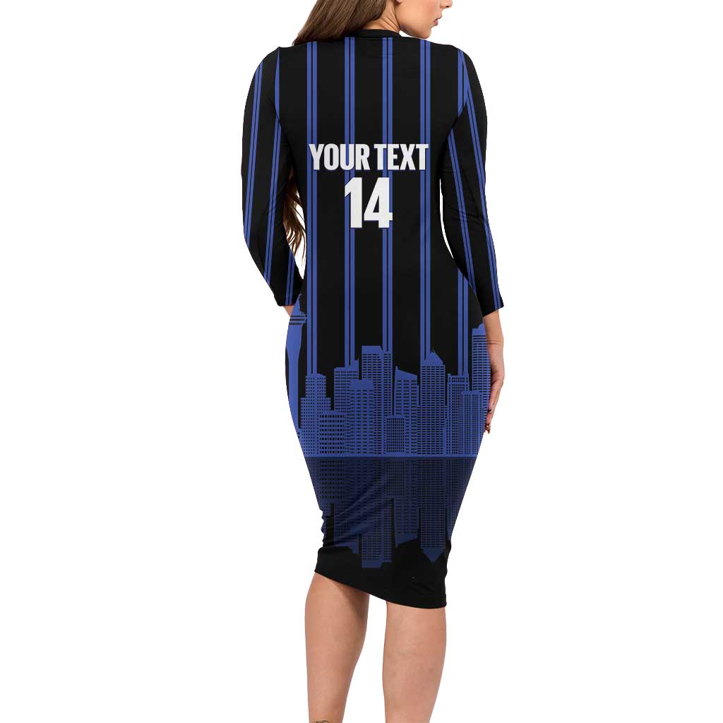 New Zealand Auckland Football Custom Long Sleeve Bodycon Dress Go City of Sails Est 2025 LT14 - Polynesian Pride