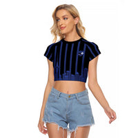 New Zealand Auckland Football Custom Raglan Cropped T Shirt Go City of Sails Est 2025 LT14 Female Black - Polynesian Pride
