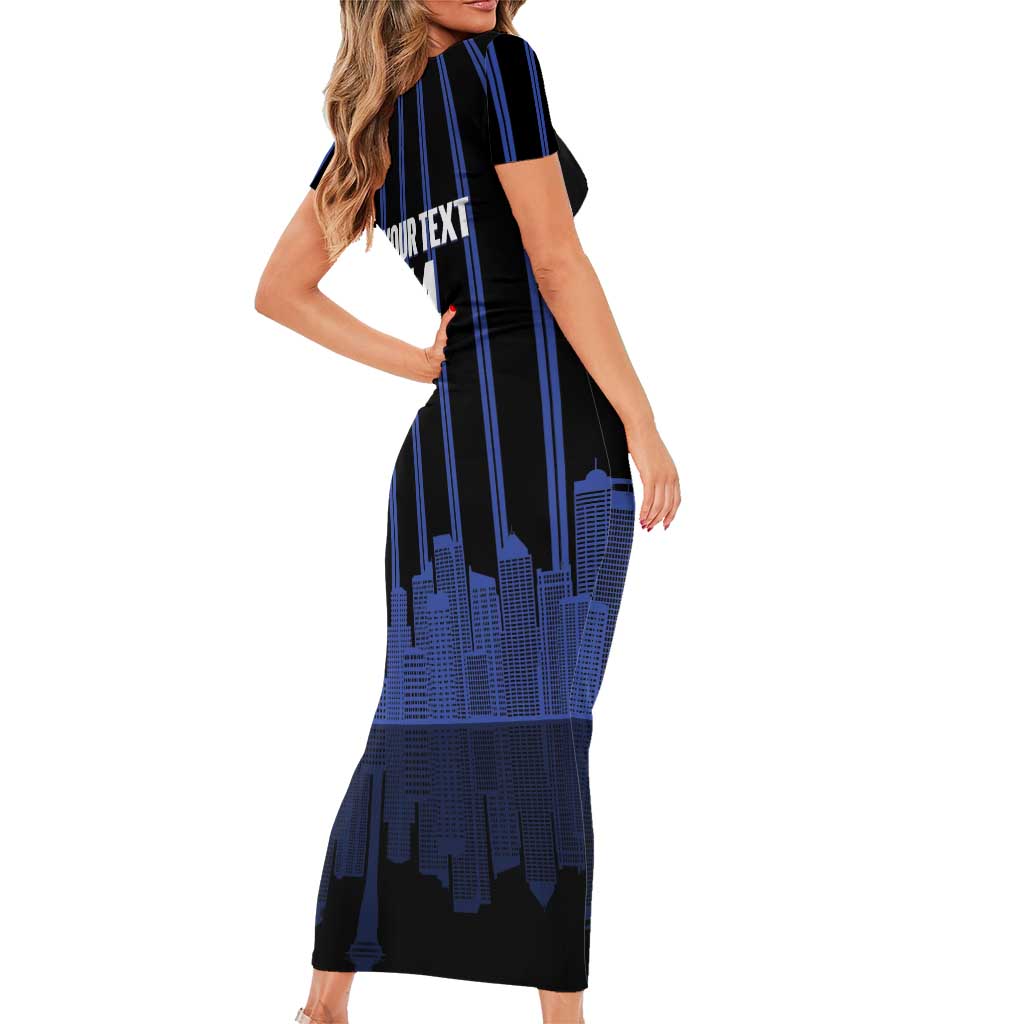 New Zealand Auckland Football Custom Short Sleeve Bodycon Dress Go City of Sails Est 2025 LT14 - Polynesian Pride
