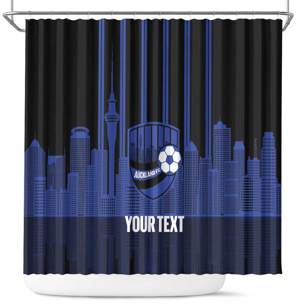 New Zealand Auckland Football Custom Shower Curtain Go City of Sails Est 2025 LT14 Black - Polynesian Pride