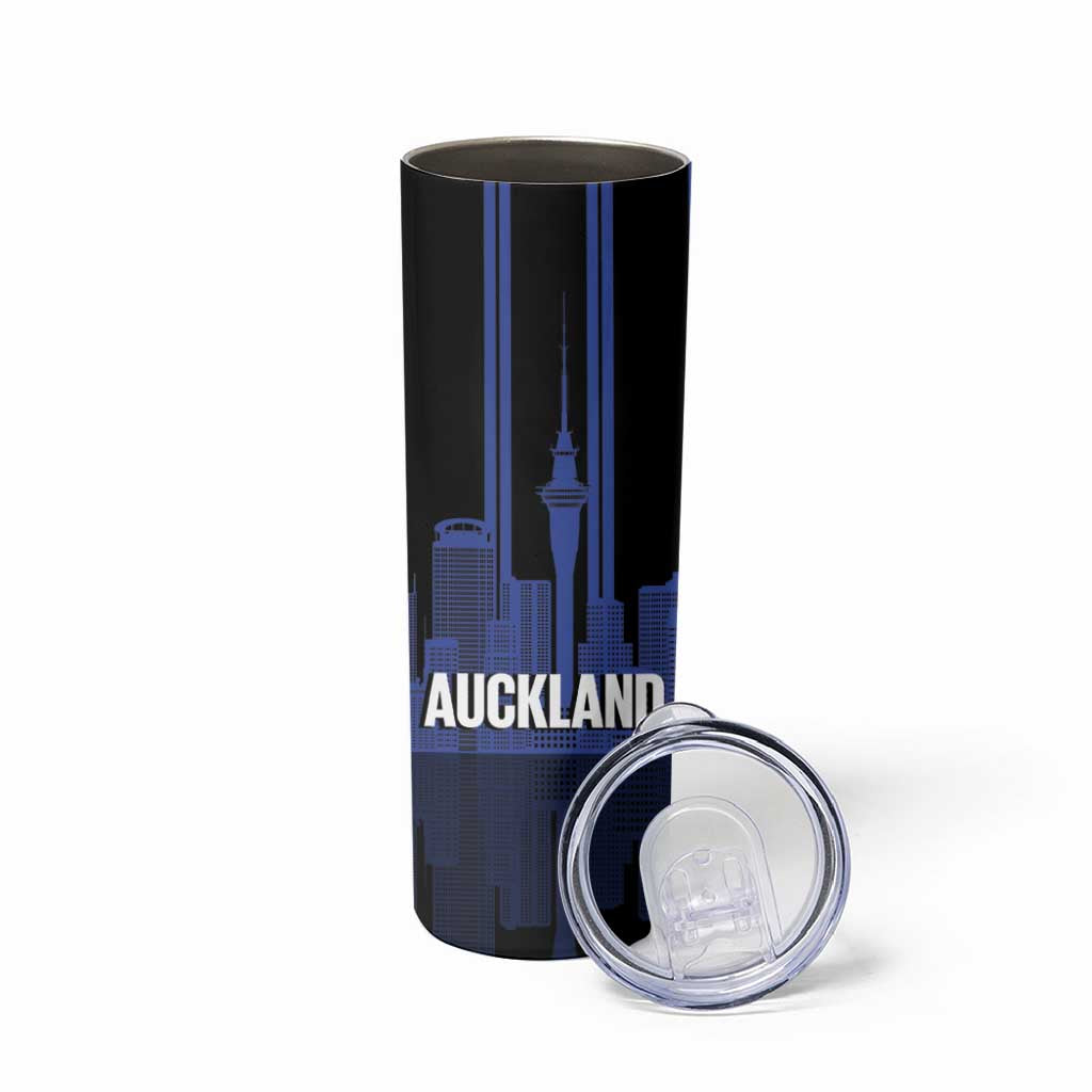 New Zealand Auckland Football Custom Skinny Tumbler Go City of Sails Est 2025 LT14 - Polynesian Pride