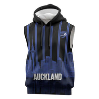 New Zealand Auckland Football Custom Sleeveless Hoodie Go City of Sails Est 2025 LT14 Black - Polynesian Pride