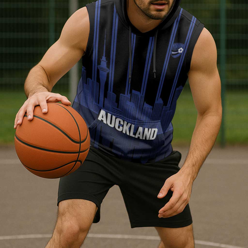 New Zealand Auckland Football Custom Sleeveless Hoodie Go City of Sails Est 2025 LT14 - Polynesian Pride