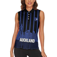 New Zealand Auckland Football Custom Women Sleeveless Polo Shirt Go City of Sails Est 2025 LT14 - Polynesian Pride