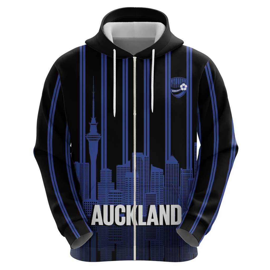 New Zealand Auckland Football Custom Zip Hoodie Go City of Sails Est 2025 LT14 - Polynesian Pride