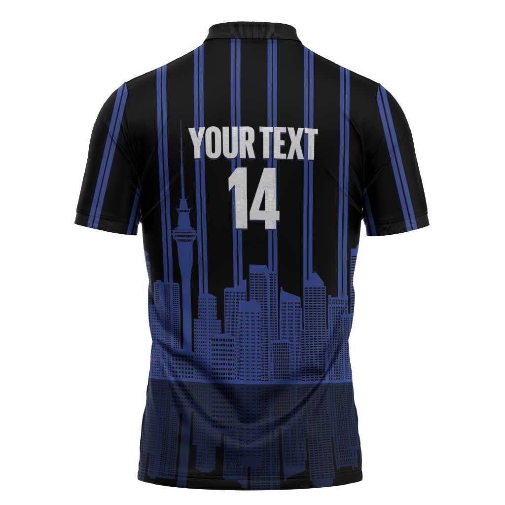 New Zealand Auckland Football Custom Zipper Polo Shirt Go City of Sails Est 2025 LT14 - Polynesian Pride