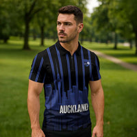 New Zealand Auckland Football Custom Zipper Polo Shirt Go City of Sails Est 2025 LT14 - Polynesian Pride