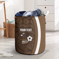 Bula Fiji Football Custom Laundry Basket One Vanua One Team Tapa Pattern