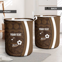 Bula Fiji Football Custom Laundry Basket One Vanua One Team Tapa Pattern