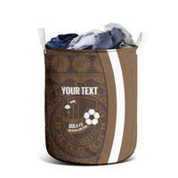 Bula Fiji Football Custom Laundry Basket One Vanua One Team Tapa Pattern