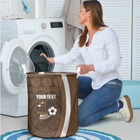 Bula Fiji Football Custom Laundry Basket One Vanua One Team Tapa Pattern