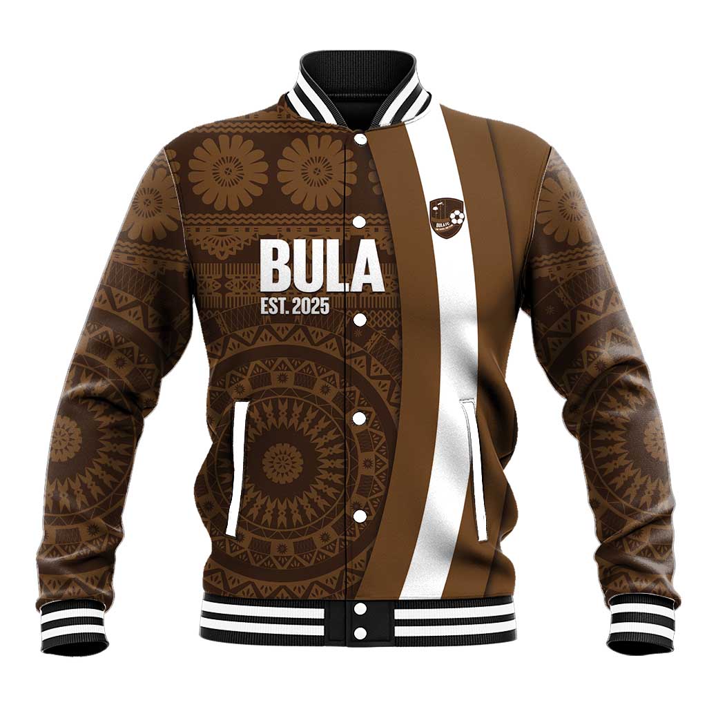 Bula Fiji Football Custom Baseball Jacket One Vanua One Team Tapa Pattern