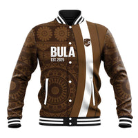 Bula Fiji Football Custom Baseball Jacket One Vanua One Team Tapa Pattern