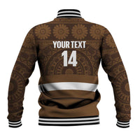 Bula Fiji Football Custom Baseball Jacket One Vanua One Team Tapa Pattern