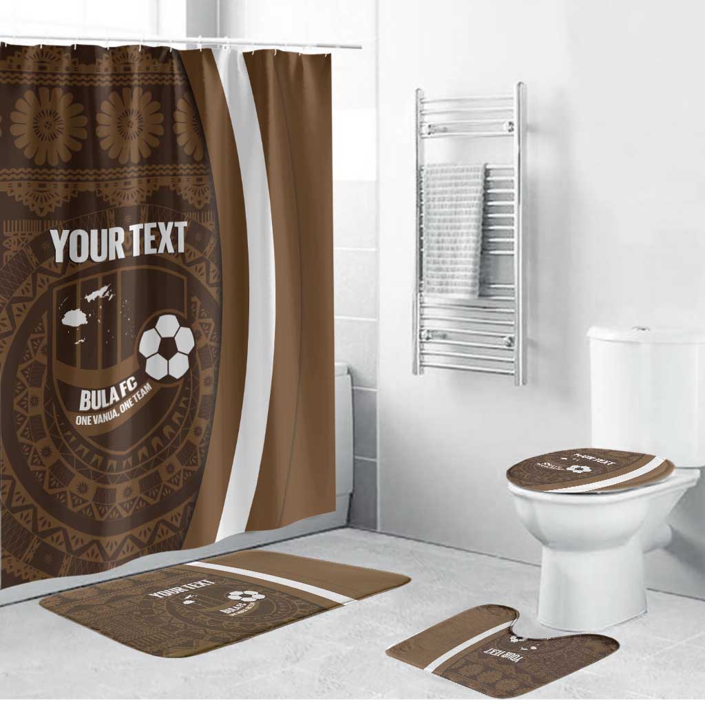 Bula Fiji Football Custom Bathroom Set One Vanua One Team Tapa Pattern