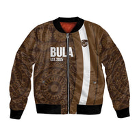Bula Fiji Football Custom Bomber Jacket One Vanua One Team Tapa Pattern