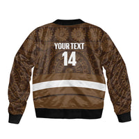 Bula Fiji Football Custom Bomber Jacket One Vanua One Team Tapa Pattern