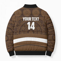 Bula Fiji Football Custom Bomber Puffer Jacket One Vanua One Team Tapa Pattern