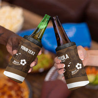 Bula Fiji Football Custom 4 in 1 Can Cooler Tumbler One Vanua One Team Tapa Pattern