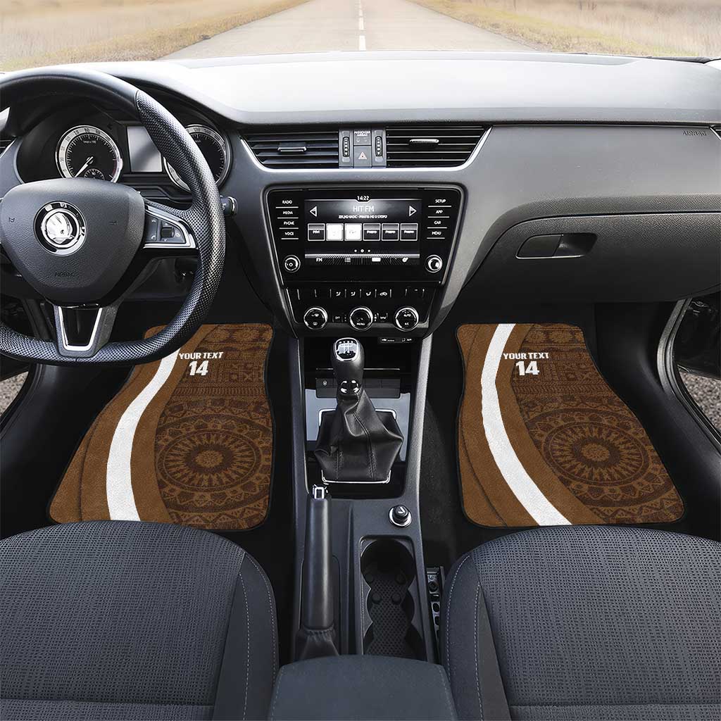 Bula Fiji Football Custom Car Mats One Vanua One Team Tapa Pattern