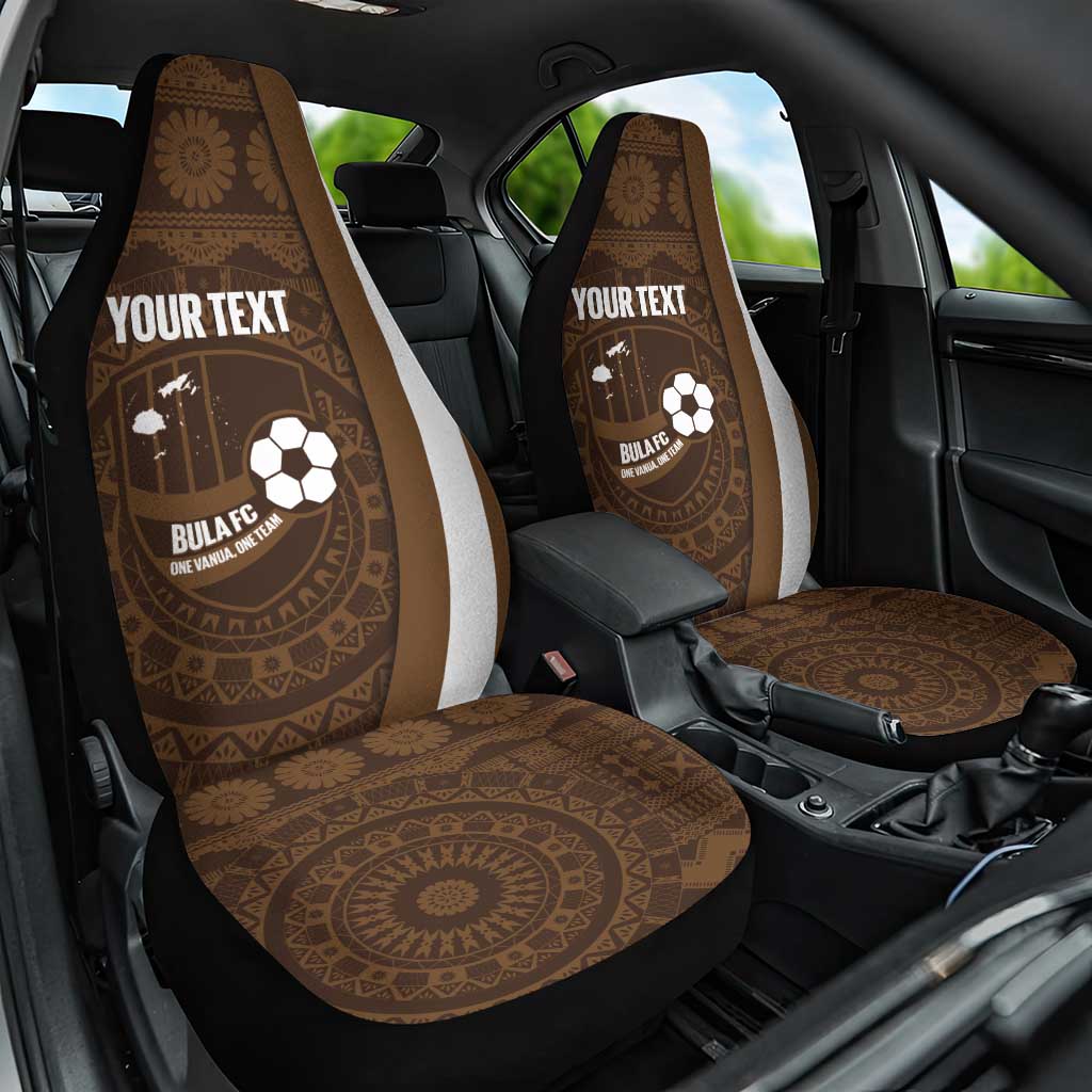 Bula Fiji Football Custom Car Seat Cover One Vanua One Team Tapa Pattern LT14 One Size Brown - Polynesian Pride