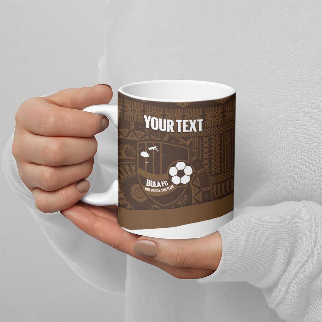 Bula Fiji Football Custom Ceramic Mug One Vanua One Team Tapa Pattern