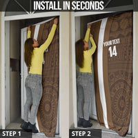 Bula Fiji Football Custom Door Cover One Vanua One Team Tapa Pattern