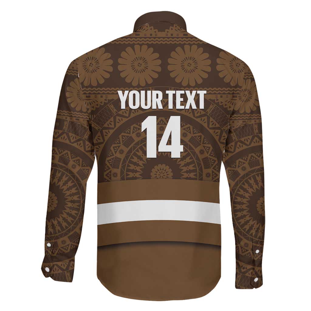 Bula Fiji Football Custom Family Matching Off The Shoulder Long Sleeve Dress and Hawaiian Shirt One Vanua One Team Tapa Pattern LT14 - Polynesian Pride