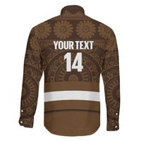 Bula Fiji Football Custom Family Matching Off The Shoulder Long Sleeve Dress and Hawaiian Shirt One Vanua One Team Tapa Pattern LT14 - Polynesian Pride