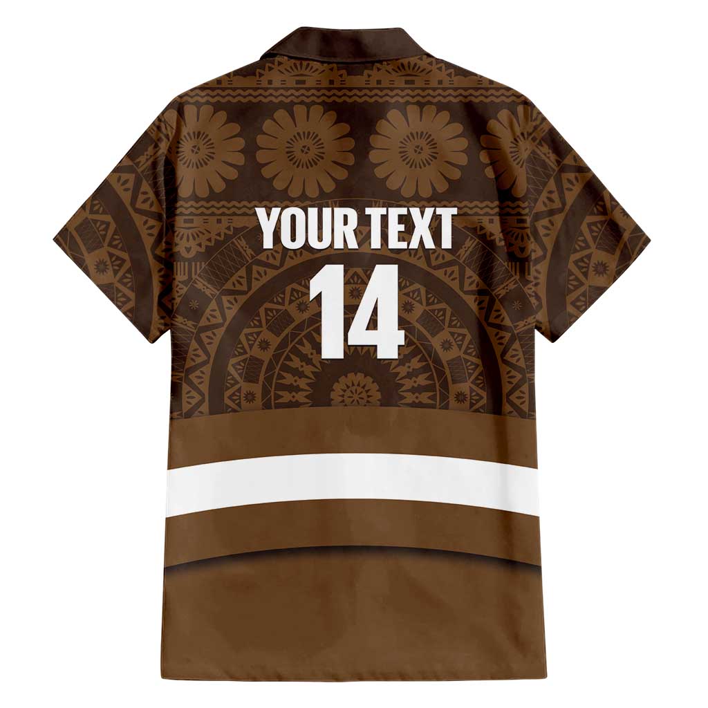 Bula Fiji Football Custom Family Matching Off Shoulder Short Dress and Hawaiian Shirt One Vanua One Team Tapa Pattern