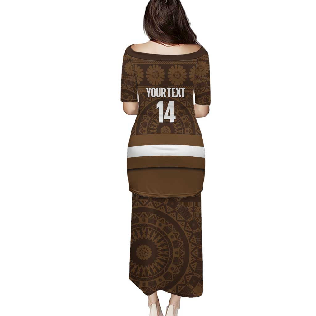 Bula Fiji Football Custom Family Matching Puletasi and Hawaiian Shirt One Vanua One Team Tapa Pattern