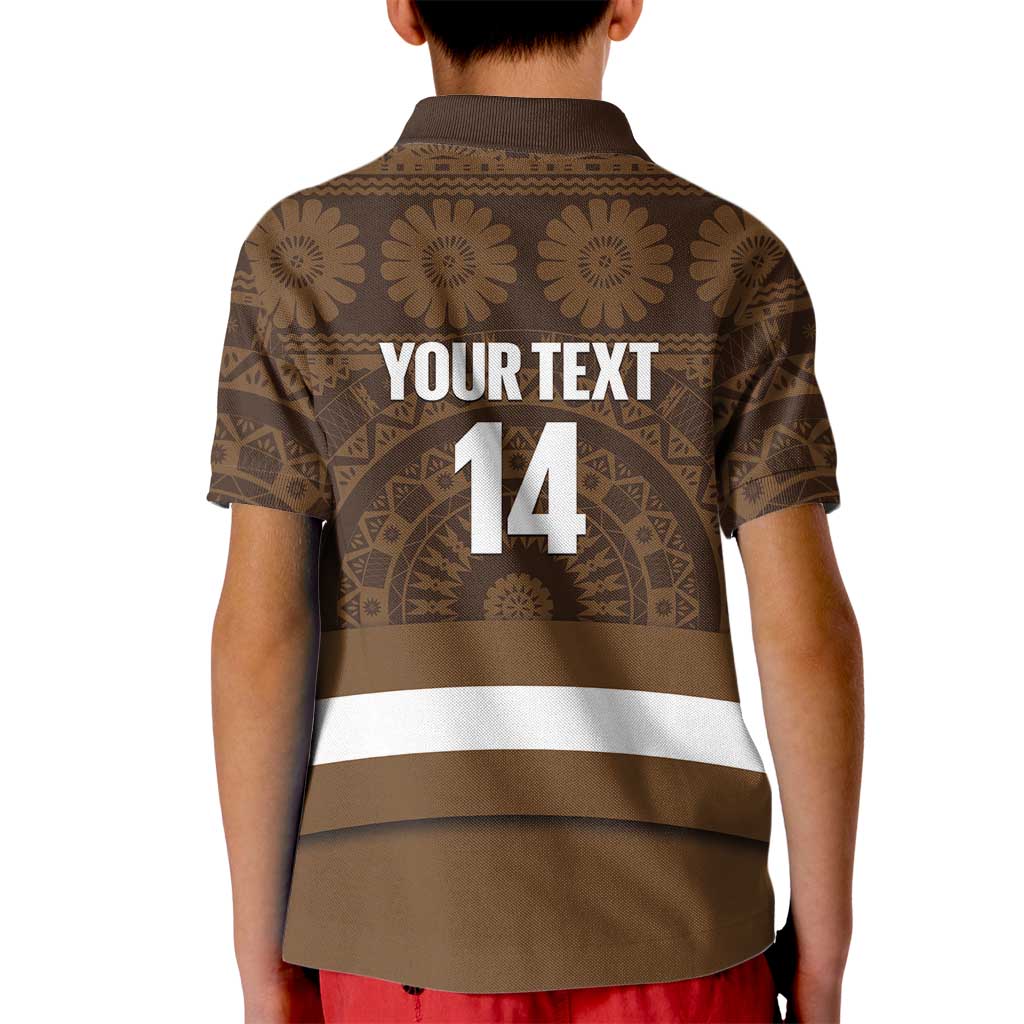 Bula Fiji Football Custom Kid Polo Shirt One Vanua One Team Tapa Pattern LT14 - Polynesian Pride