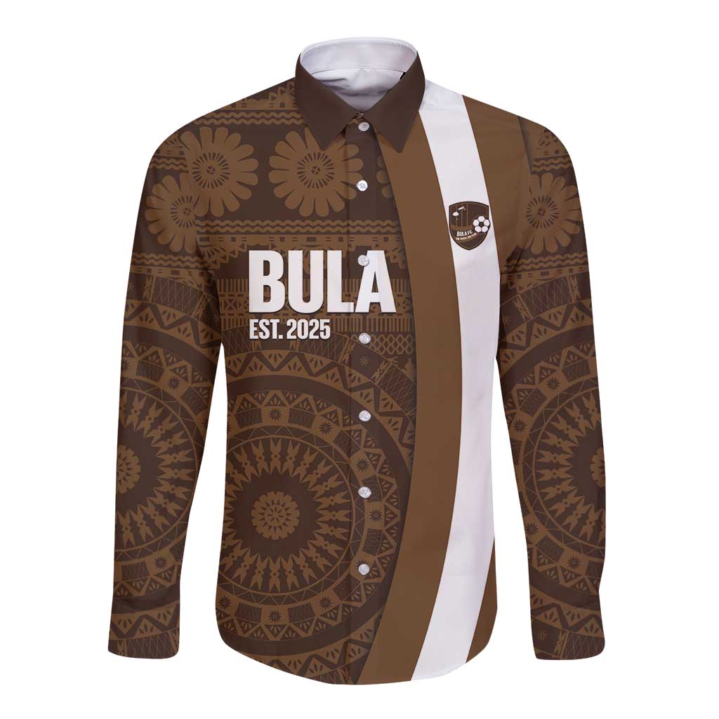 Bula Fiji Football Custom Long Sleeve Button Shirt One Vanua One Team Tapa Pattern