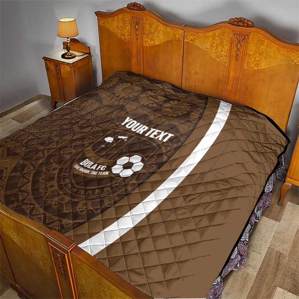 Bula Fiji Football Custom Quilt One Vanua One Team Tapa Pattern