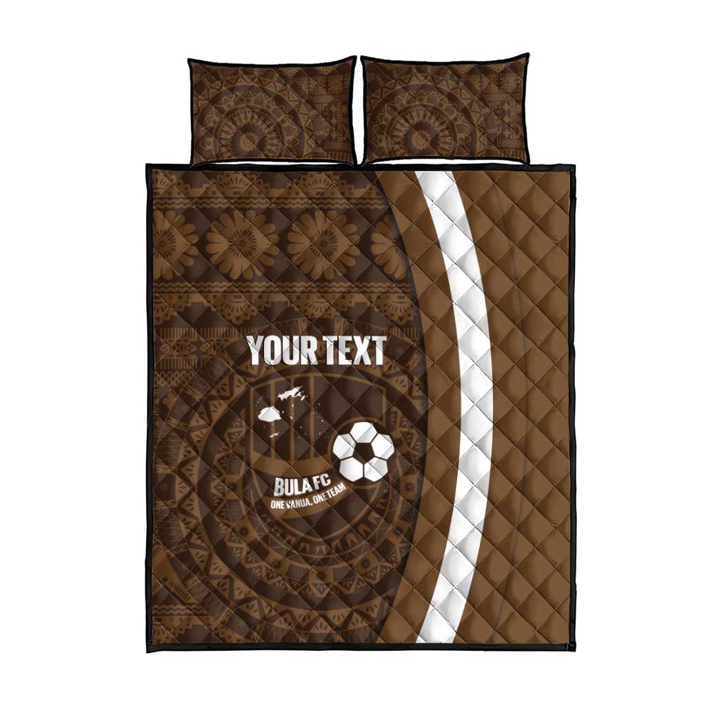 Bula Fiji Football Custom Quilt Bed Set One Vanua One Team Tapa Pattern